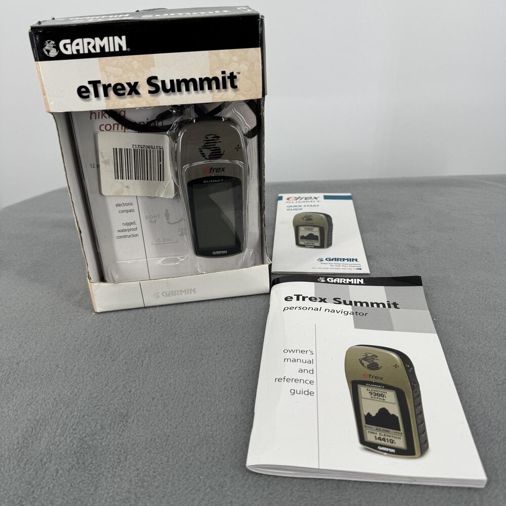 Garmin eTrex Summit Handheld Hiking GPS 2.1in Altimeter Box Tested
